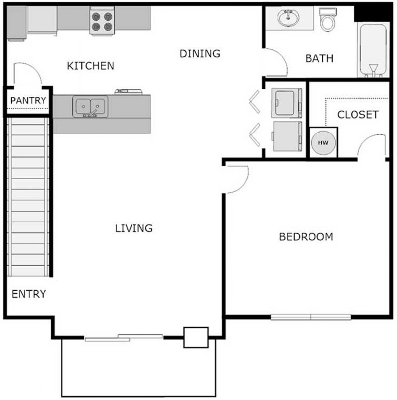 1-Bedroom/1-Bathroom Floor Plan 1-Bedroom/1-Bathroom Floor Plan